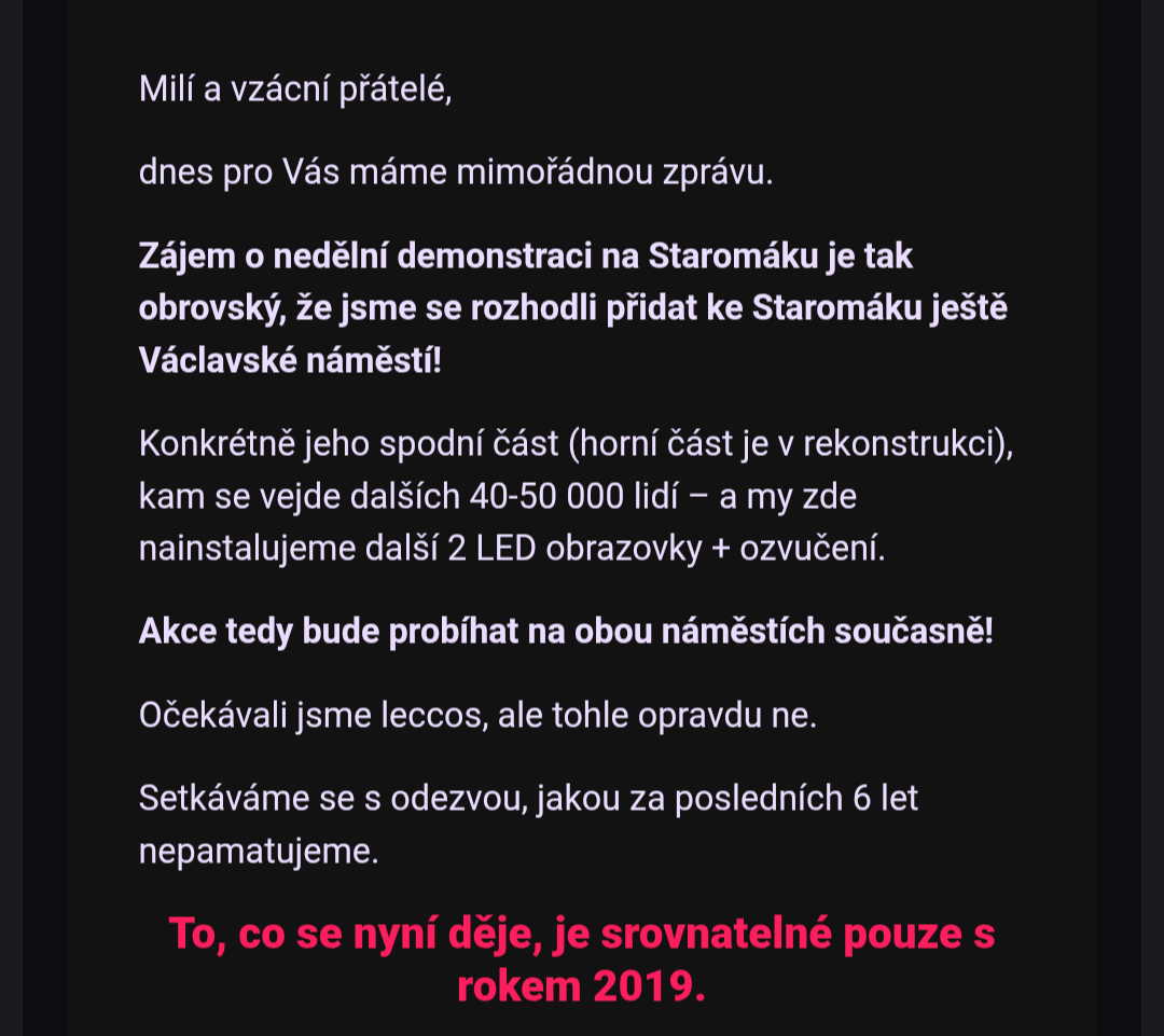 Přidává se i Václavák