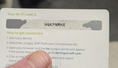 Aer Lingus WiFi code