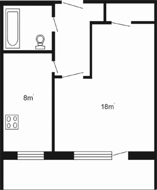 Paslēpta daļa no dzīvokļa.