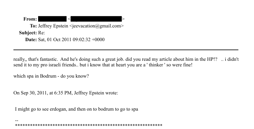 Bu gün yayınlanan epstein dosyalarından bir tanesi.
