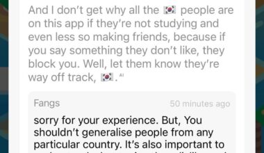 President of a Spanish NGO spreading mass xenophobia against Koreans on HelloTalk