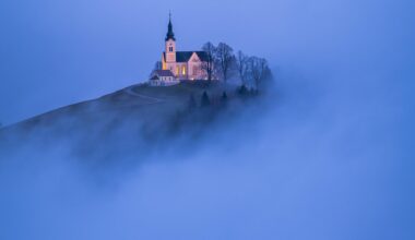 Church above the fog