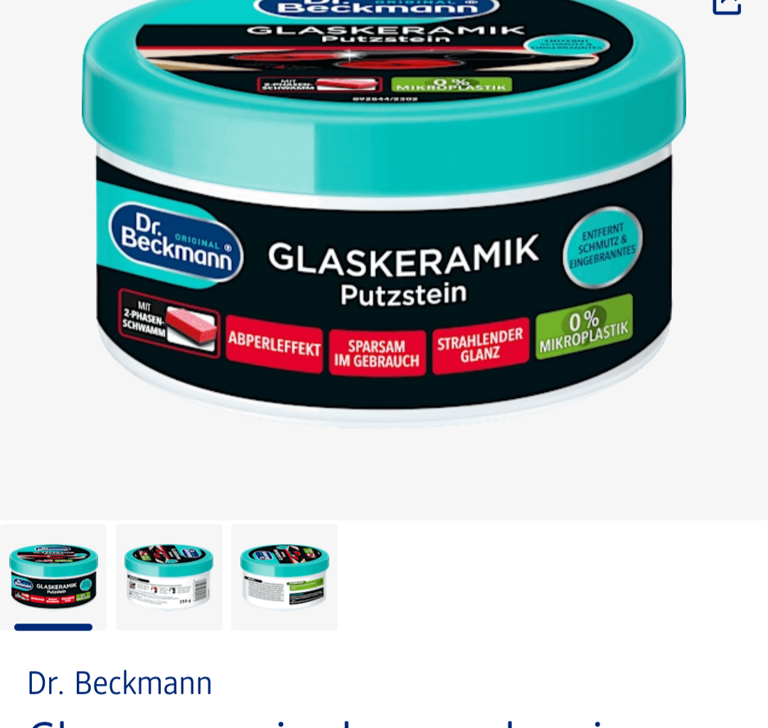 Stain removal from a glass top