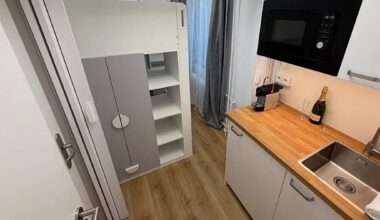 V jednotce ani budově není možnost sprchy/vany, nutno řešit separátně. No neberte to za dvě mega.