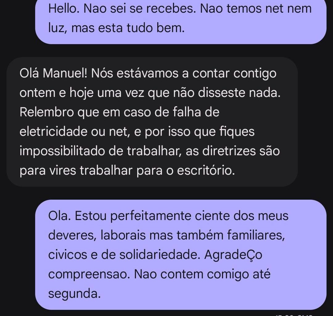 É sempre bom poder contar com a empatia e solidariedade de managers de multinacionais...