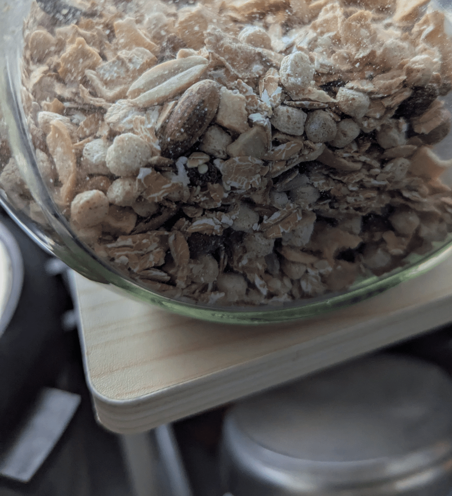 German friends started giggling and speaking in a loud dialect after seeing a photo of my Muesli jar