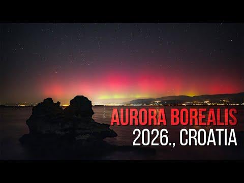 Sinoćnja aurora borealis u Hrvatskoj | Polarna svjetlost iznad Spita
