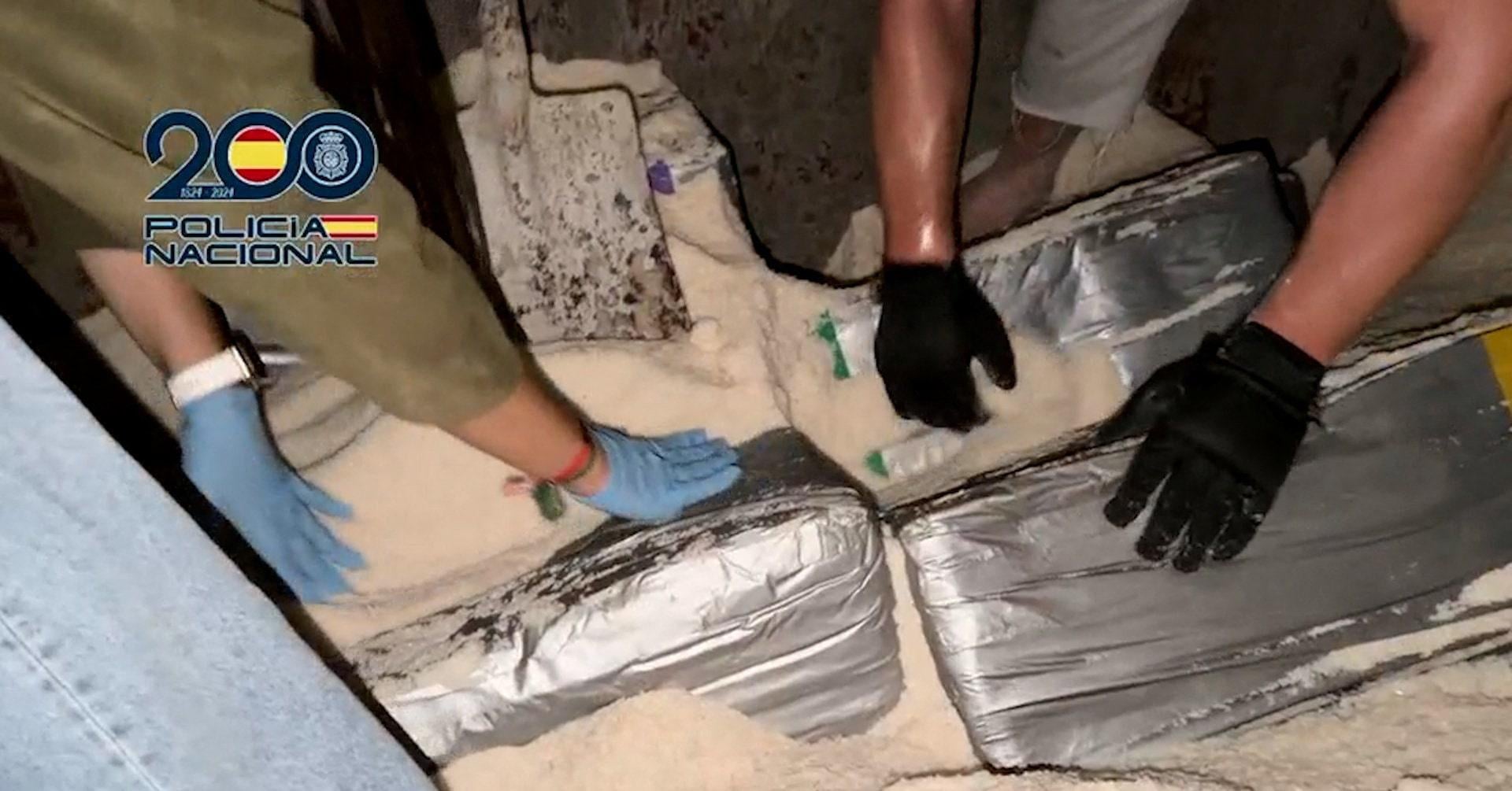 Spanish police seize record 10 tons of cocaine hidden in cargo of salt