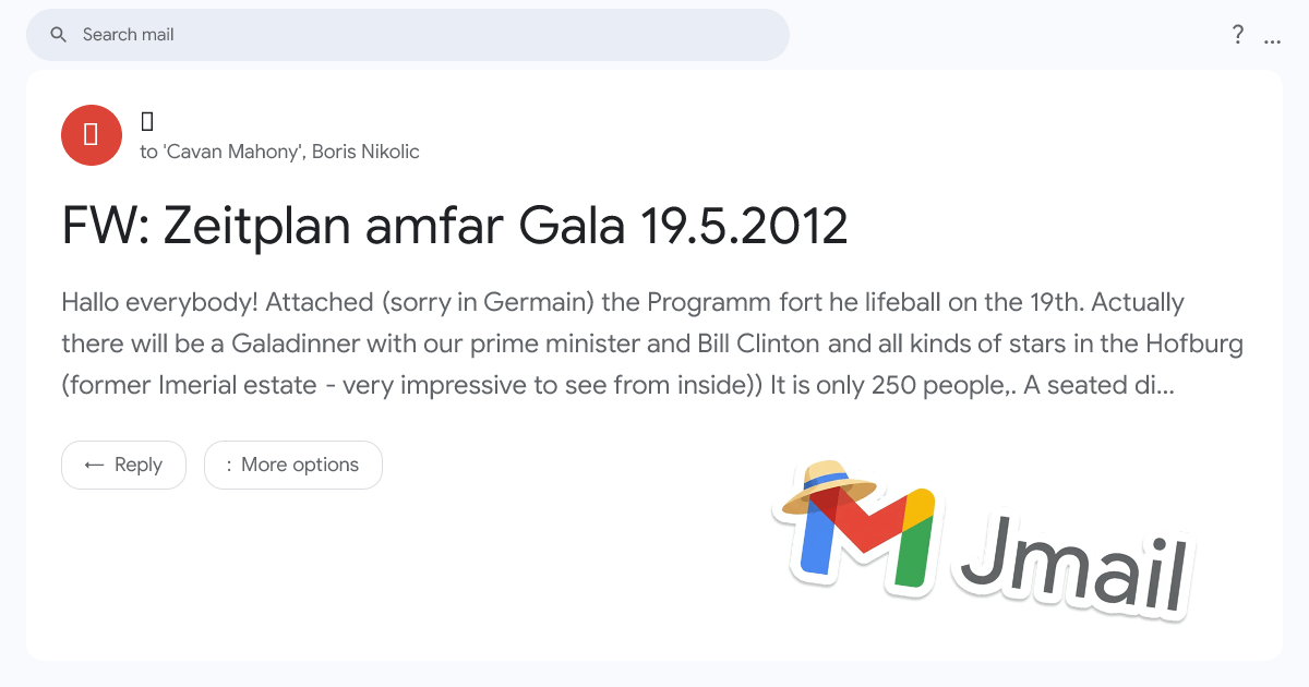 Wenn man in Epsteins E-Mails nach "Austria" sucht ...