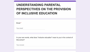 Seeking Parents’ Perspectives on Inclusive Education (Academic Research)