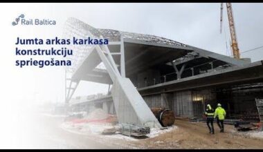 Rīgas Centrālās stacijas jumta arkas karkasa konstrukciju spriegošana - unikāla konstrukcija Eiropā, kurai vajag 1mm precizitāti