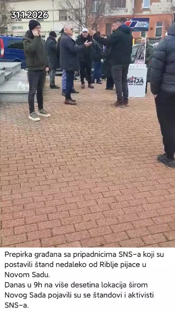 Prepirka gradjana sa SNSom kod Riblje pijace, NS