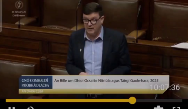 Mark Ward T.D. brings forward a bill which will address the issues of recreational drug use of nitrous oxide cannisters.
Politics.