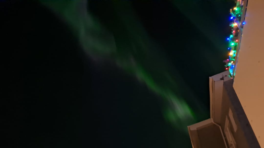 Aurora Borealis over Reykjavik tonight.