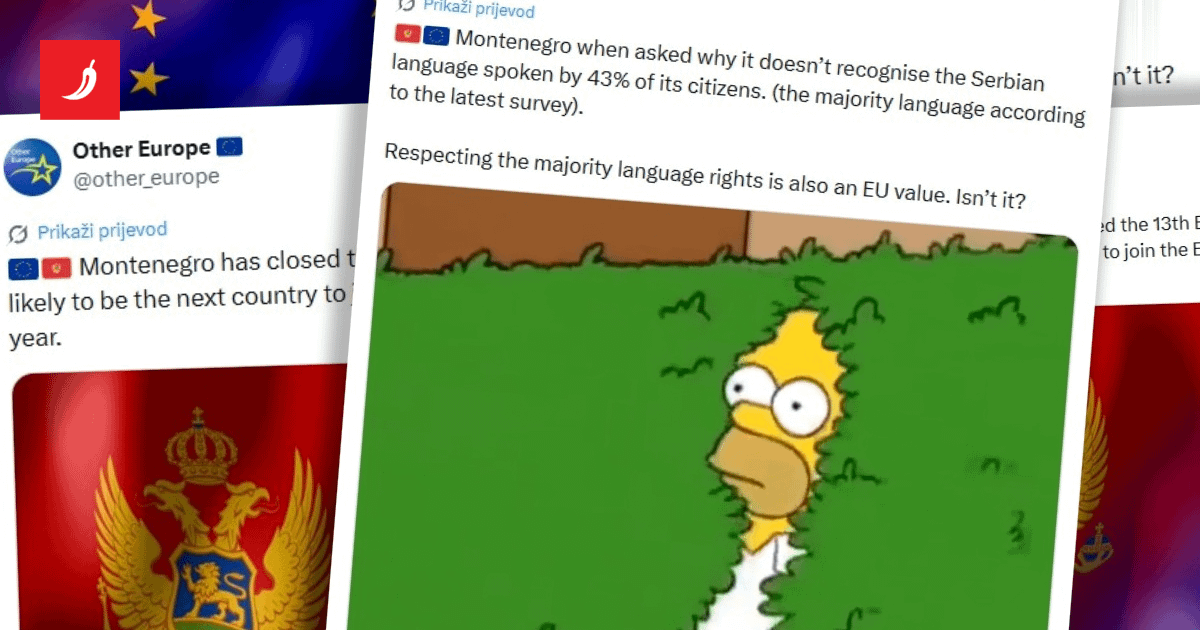 Crna Gora reagirala zbog mema koji je objavila vlada Srbije