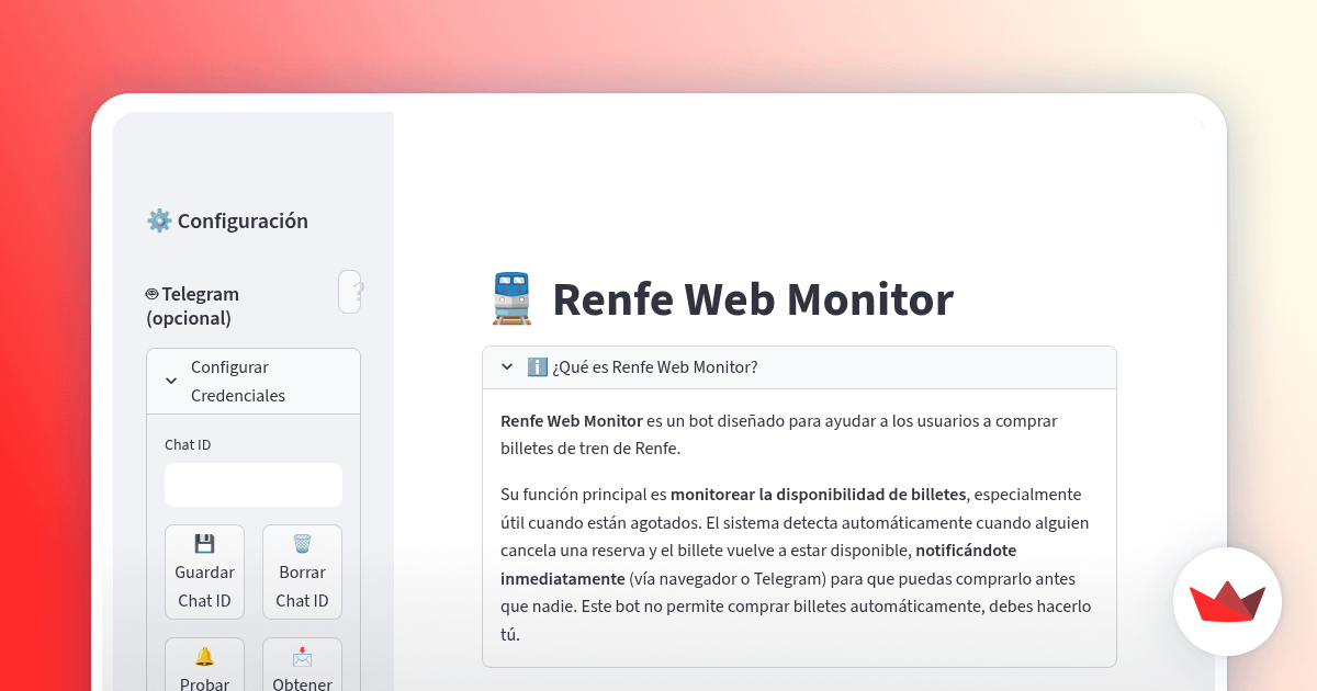 Renfebot, para recibir notificaciones de cuando se liberan los trenes