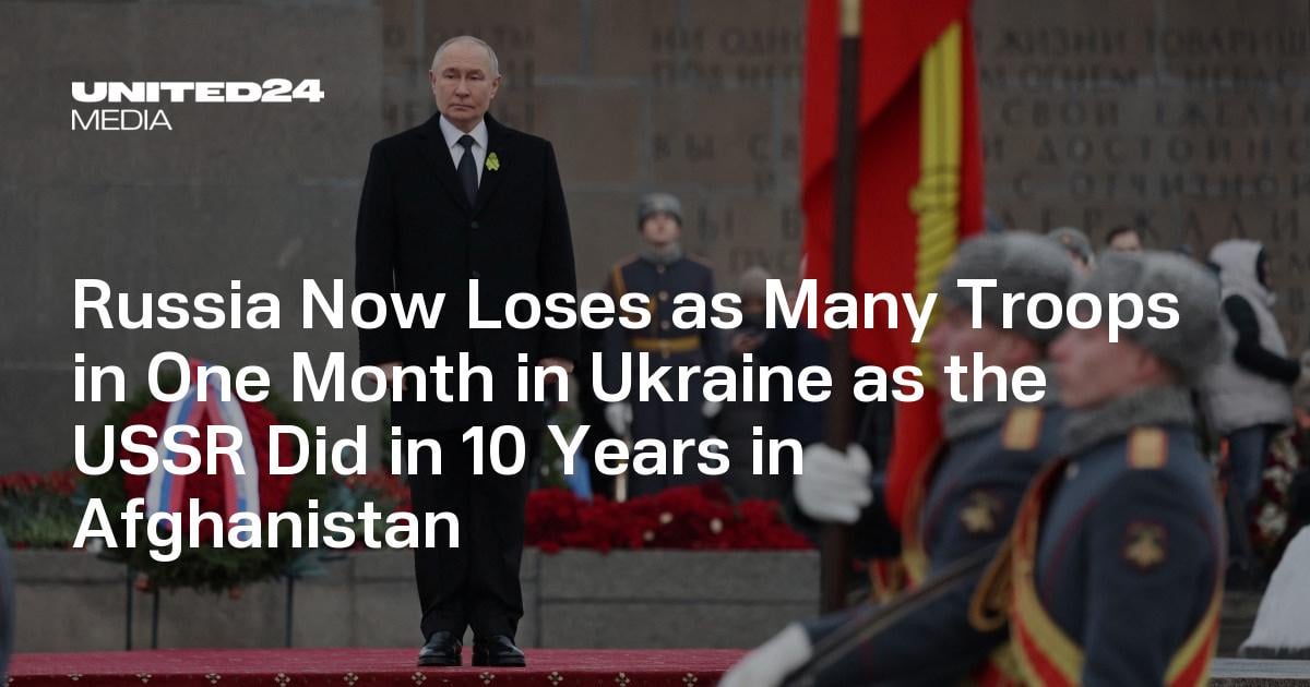 Russia Now Loses as Many Troops in One Month in Ukraine as the USSR Did in 10 Years in Afghanistan
