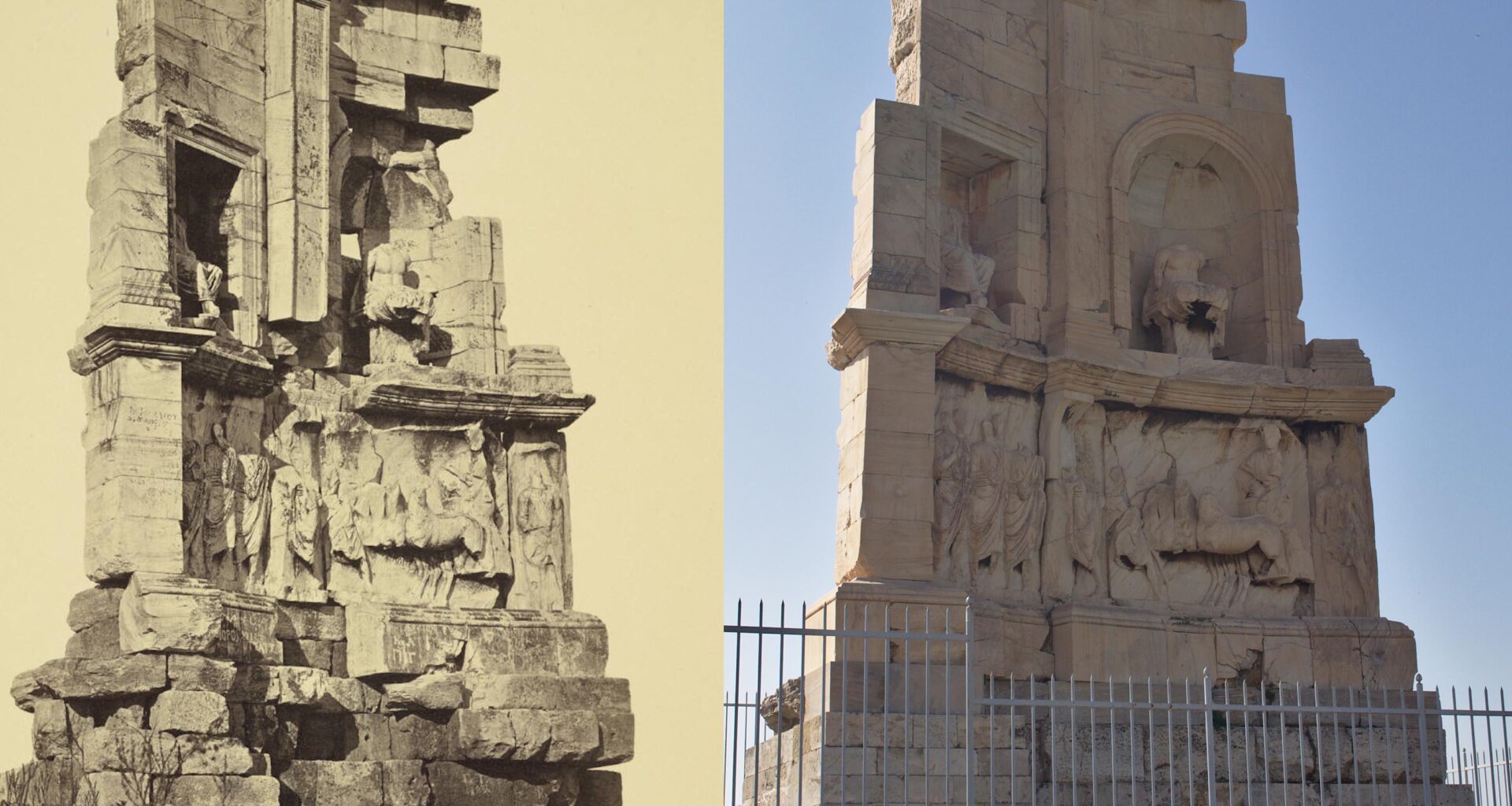 The Monument and Mausoleum of Philopappos (Athens). c. 1865 - 2020