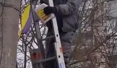 An average working day of the telecomunication repair team in Kherson city