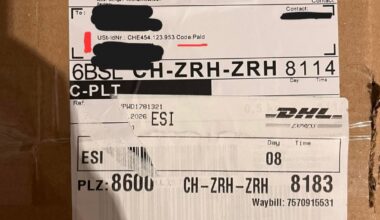 Always issues with VAT and DHL when ordering from outside Switzerland