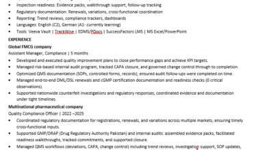 CV/Resume feedback needed - Pharma quality/compliance from a Germany/EU perspective