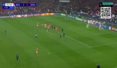 Ukrainian goalkeeper Anatoliy Trubin scores a last-minute goal against Real Madrid, allowing Benfica to qualify for the Champions League play-offs.