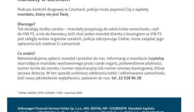 Mandaty w Czechach a leasing w VWFS.