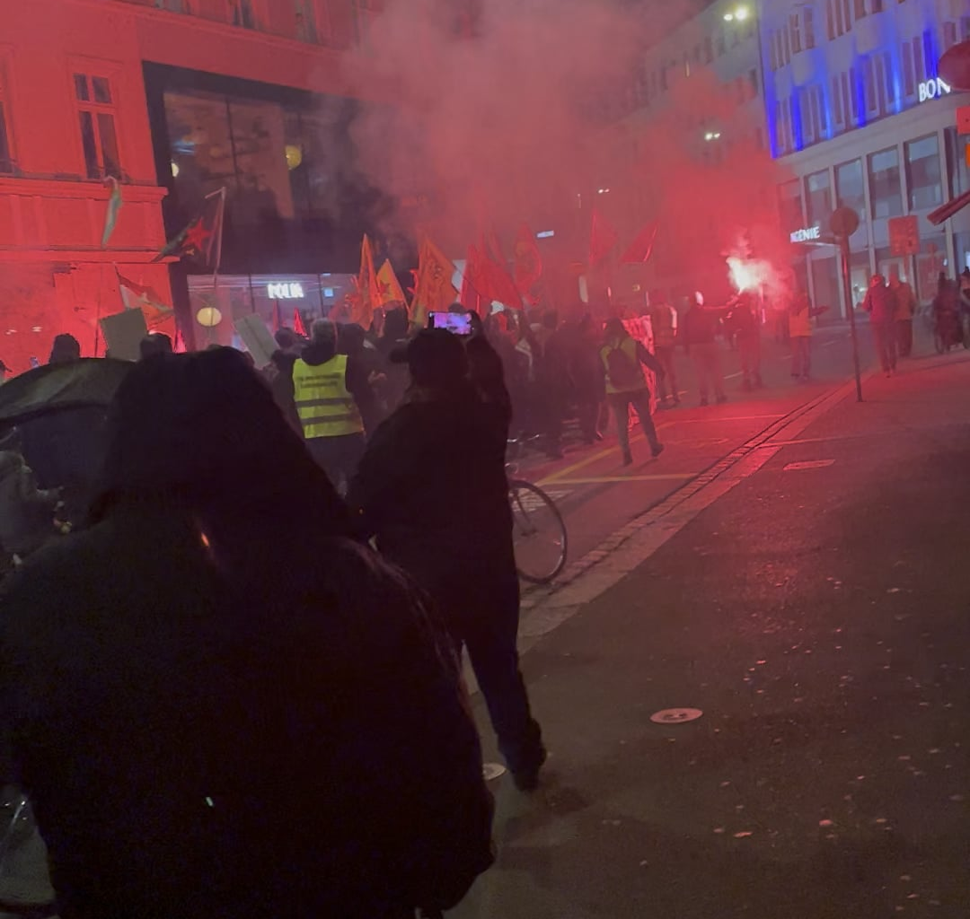 Demonstration with fireworks in the evening