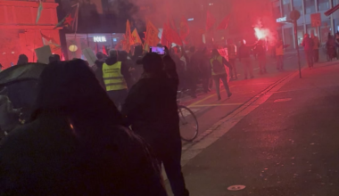 Demonstration with fireworks in the evening