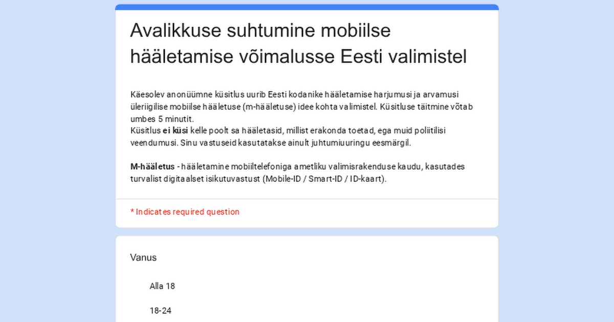 Uuring: mida arvad mobiilsest hääletamisest?