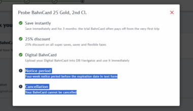 Trial BahnCard Question?