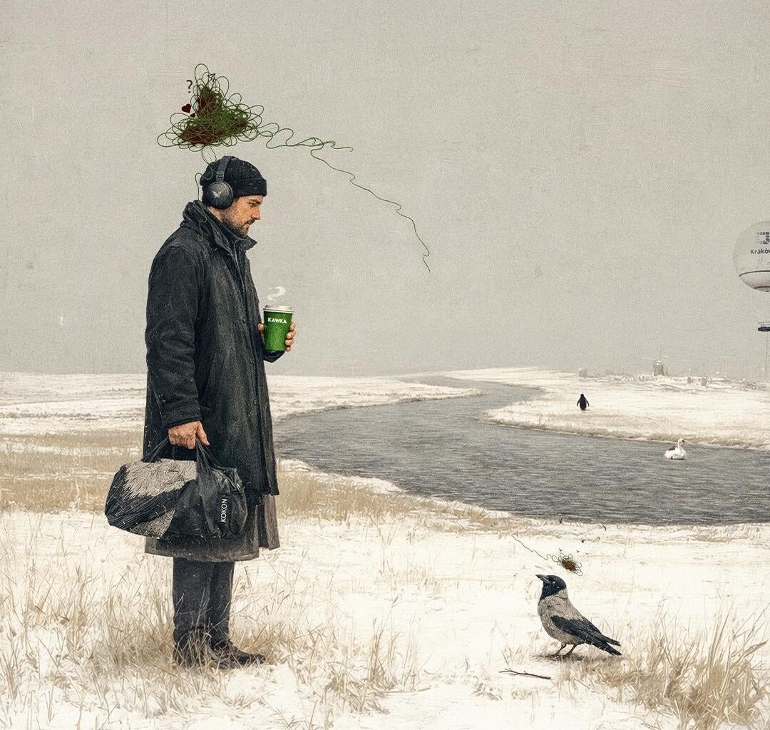 Luźna Kawka na mrozie