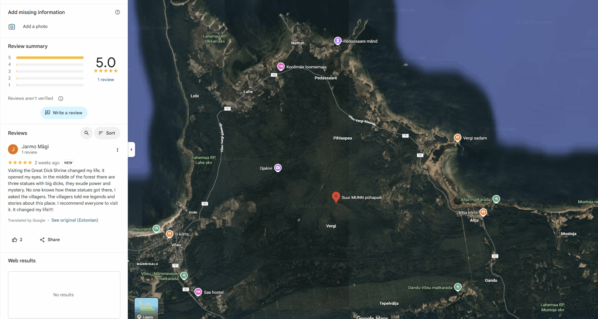 Leidsin juhuslikult minule pühendatud pühapaiga