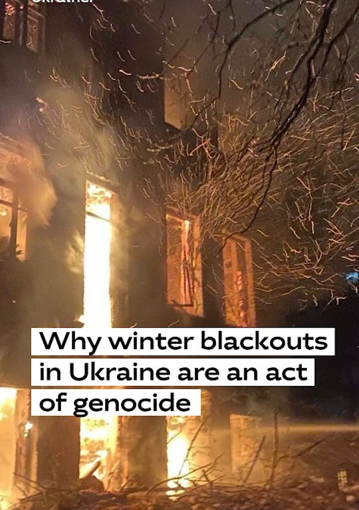The Sun has Set Over Kyiv on the 1436th Day of the Full-Scale Invasion.  The winter blackouts in Ukraine are an act of genocide.