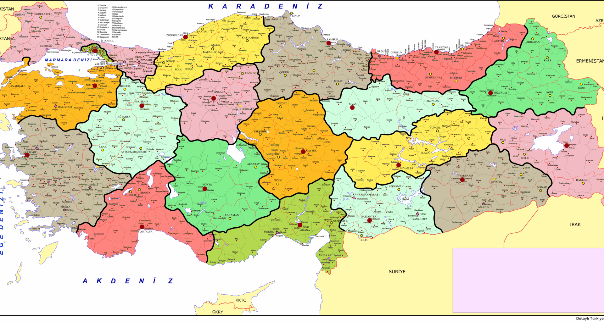 Türkiye Hayali Eyalet Haritası