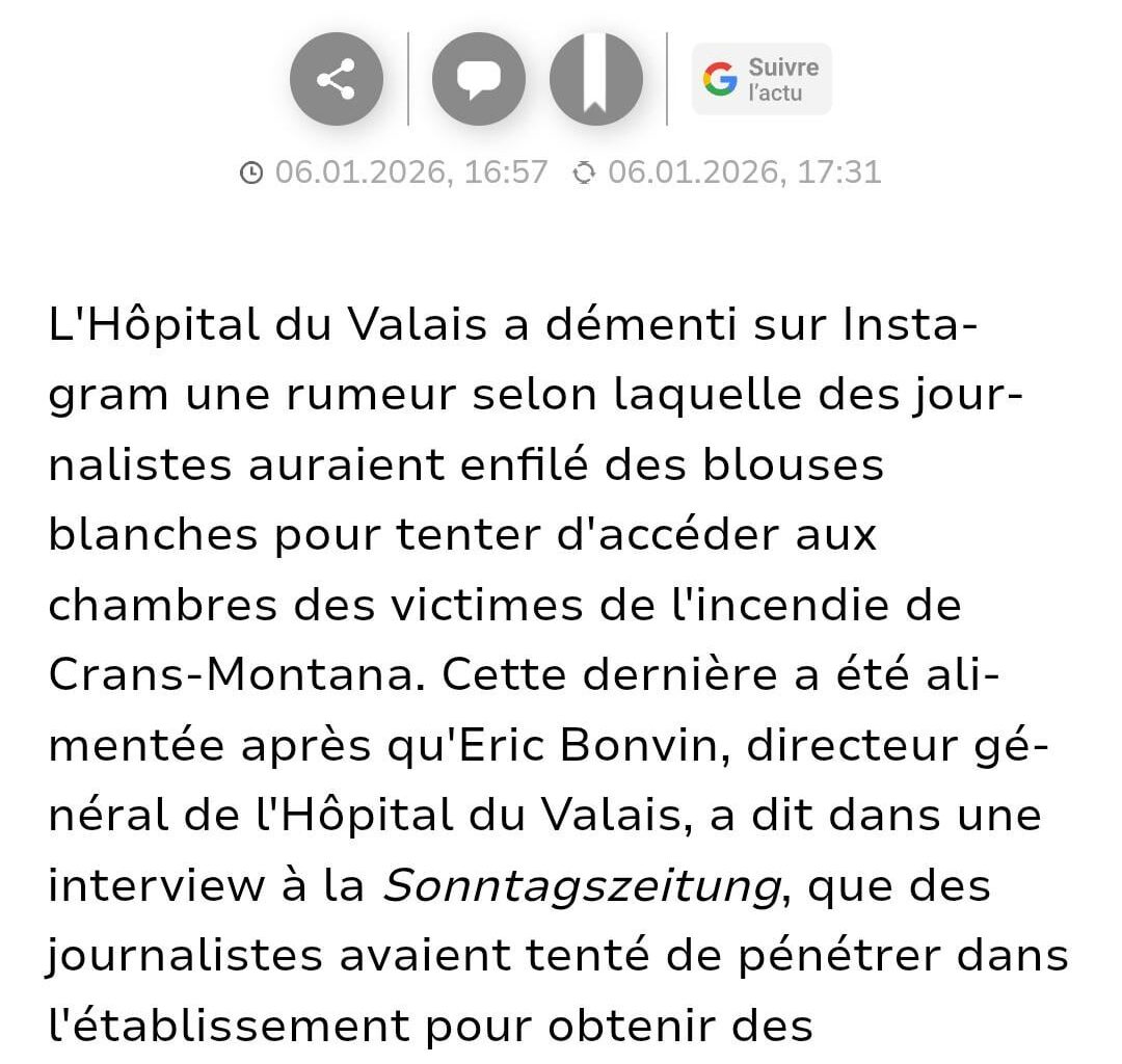 Erratum : no journalist tried to sneak into patient's rooms