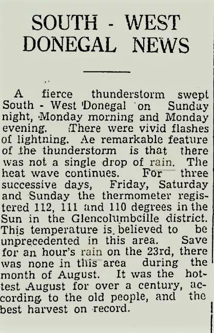 Heatwave in SW Donegal - September 1947