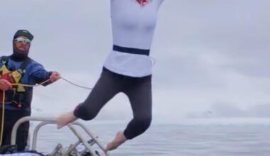 Kolinda skočila u ledeno more na Antarktiku