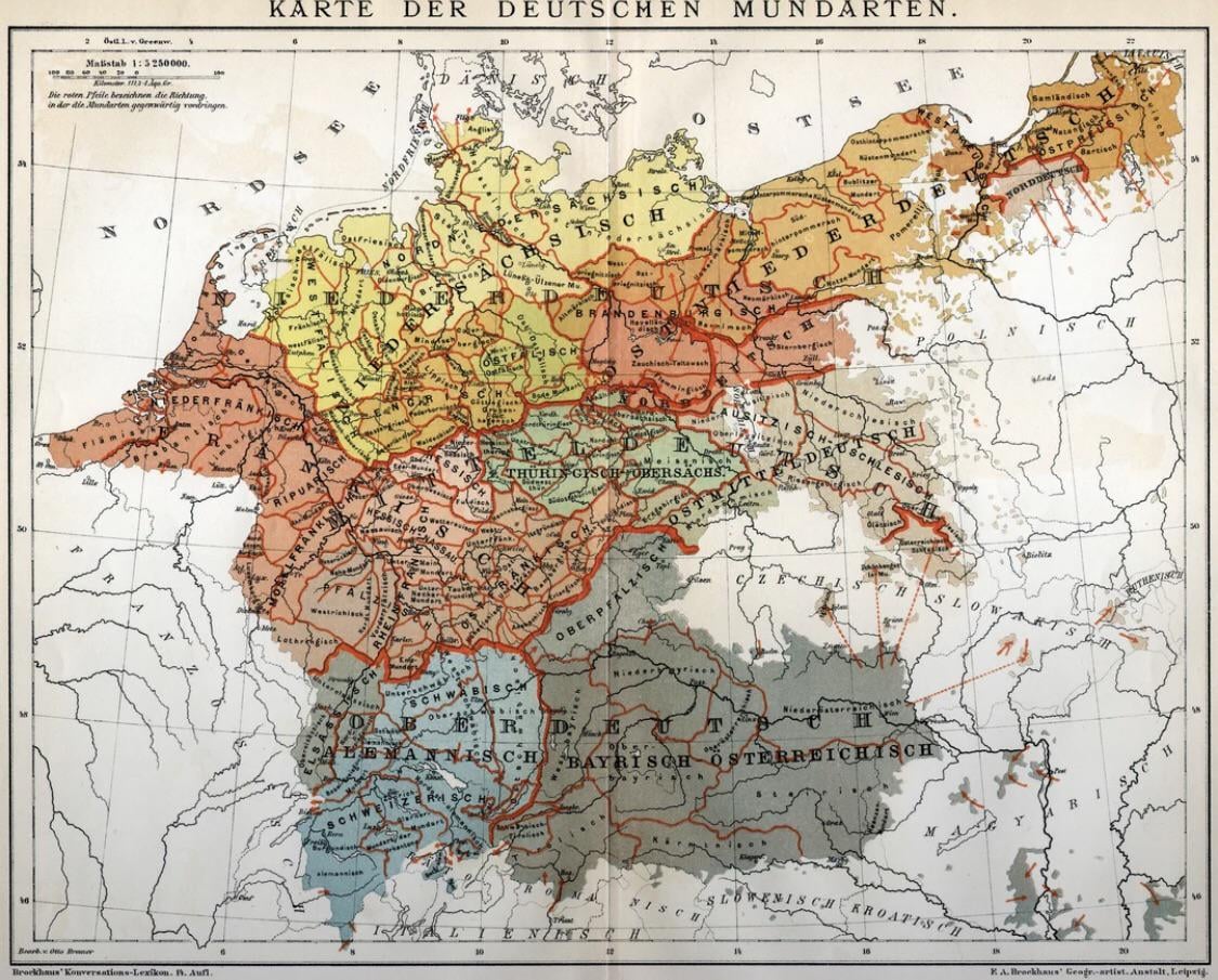 This 1894 map explains why German sounds different every 50 km