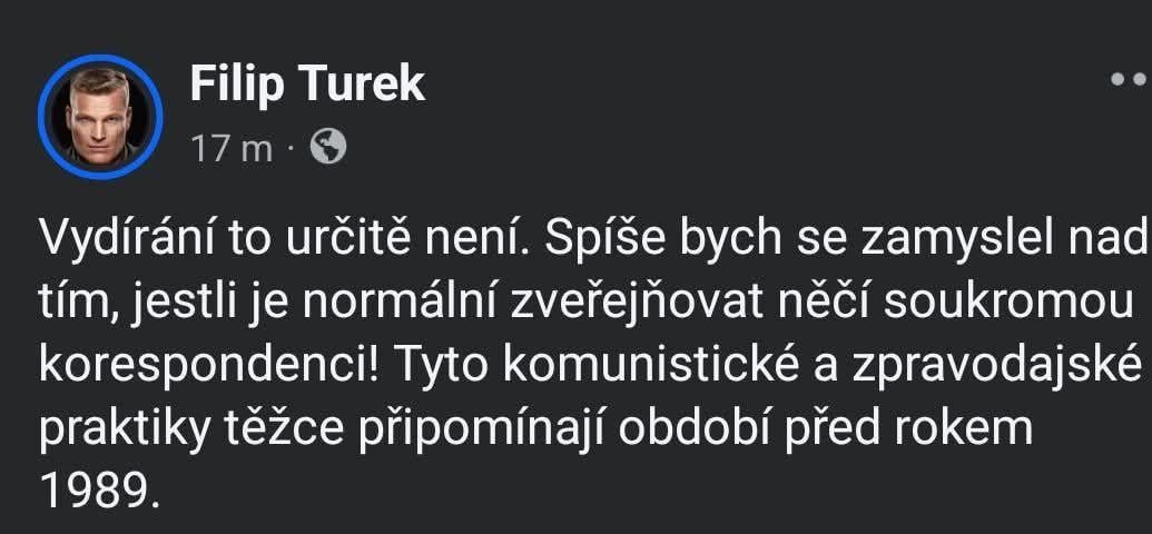 Zveřejnit vydírání je komunismus.