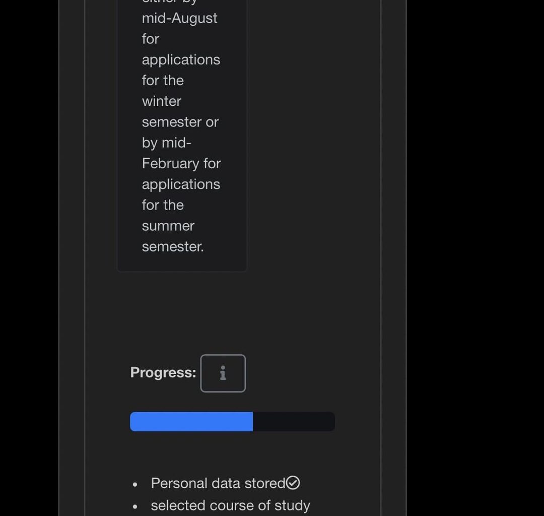 Application Progress status