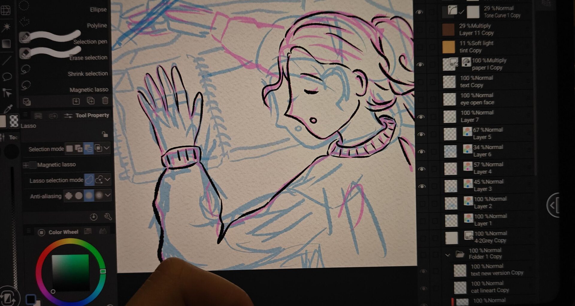 Dalinuosi piešimo procesu