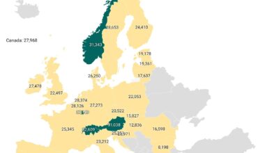 Staaten in denen das Verfügbare Medianeinkommen (angepasst an Lebenserhaltungskosten), höher als in den USA ist.