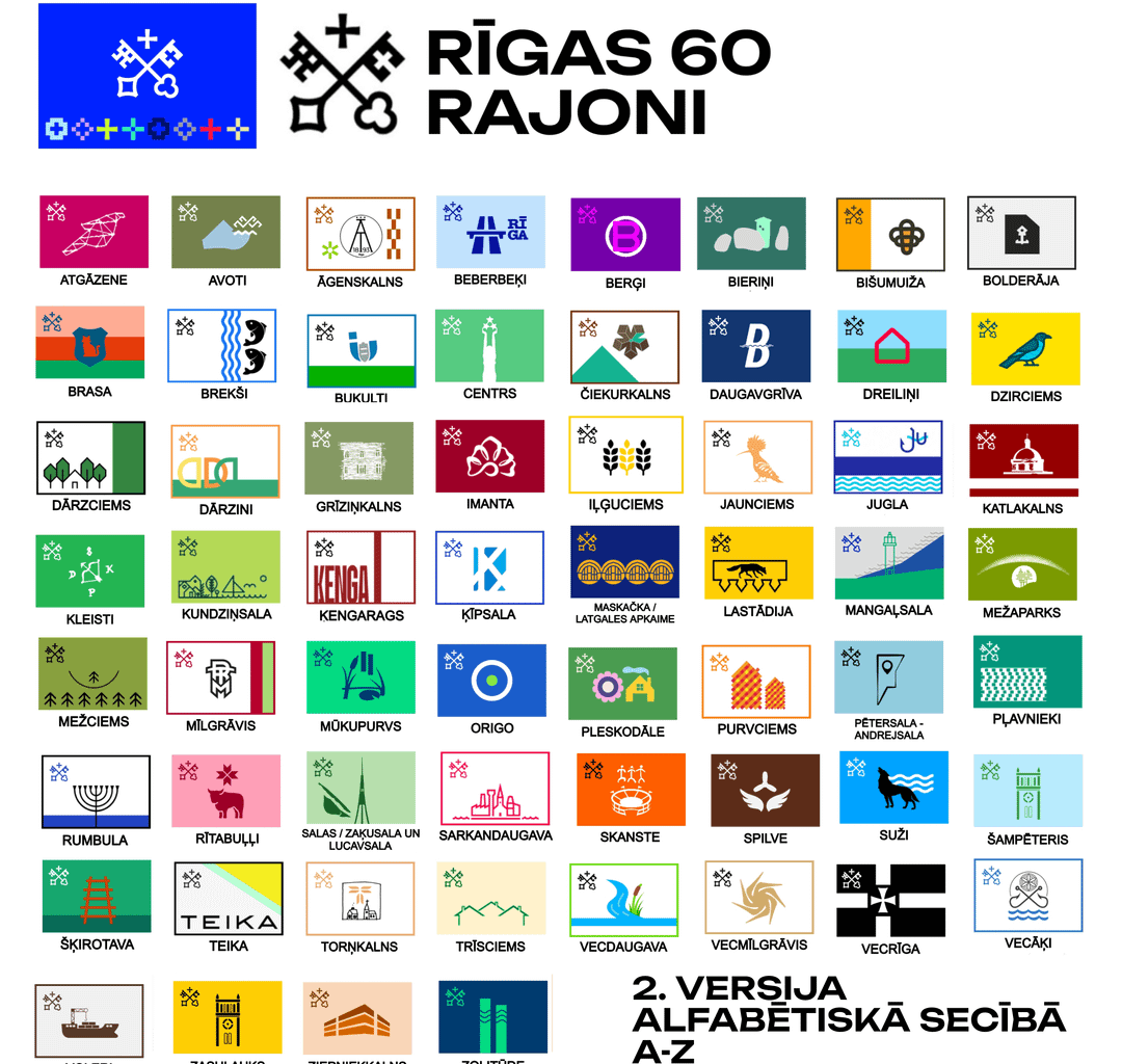 Es izveidoju karogus visiem Rīgas 58 rajoniem (plus divi jauni)