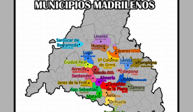 Mapa de municipios de la Comunidad de Madrid equiparados a otras ciudades españolas por población