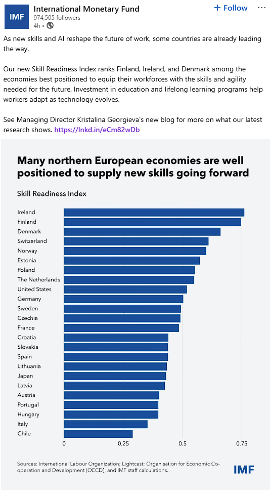 Finland named a top economy for future-proof workforce skills