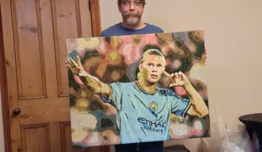 Hei og takk til Erling Haaland, jeg har malt et bilde av ham, hva synes du?.