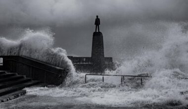Storm Chandra at Dun Laoghaire sea front.
