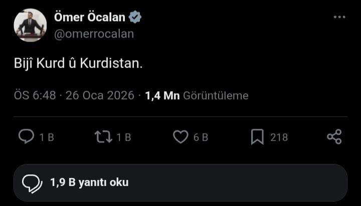 Teröristbaşı Öcalan'ın yeğeni ve DEM Parti Şanlıurfa Milletvekili Ömer Öcalan: "Kürtler ve Kürdistan çok yaşasın."