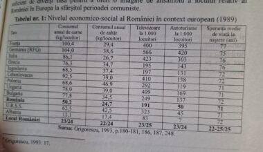 Nivelul economico-social al României în context european în 1989